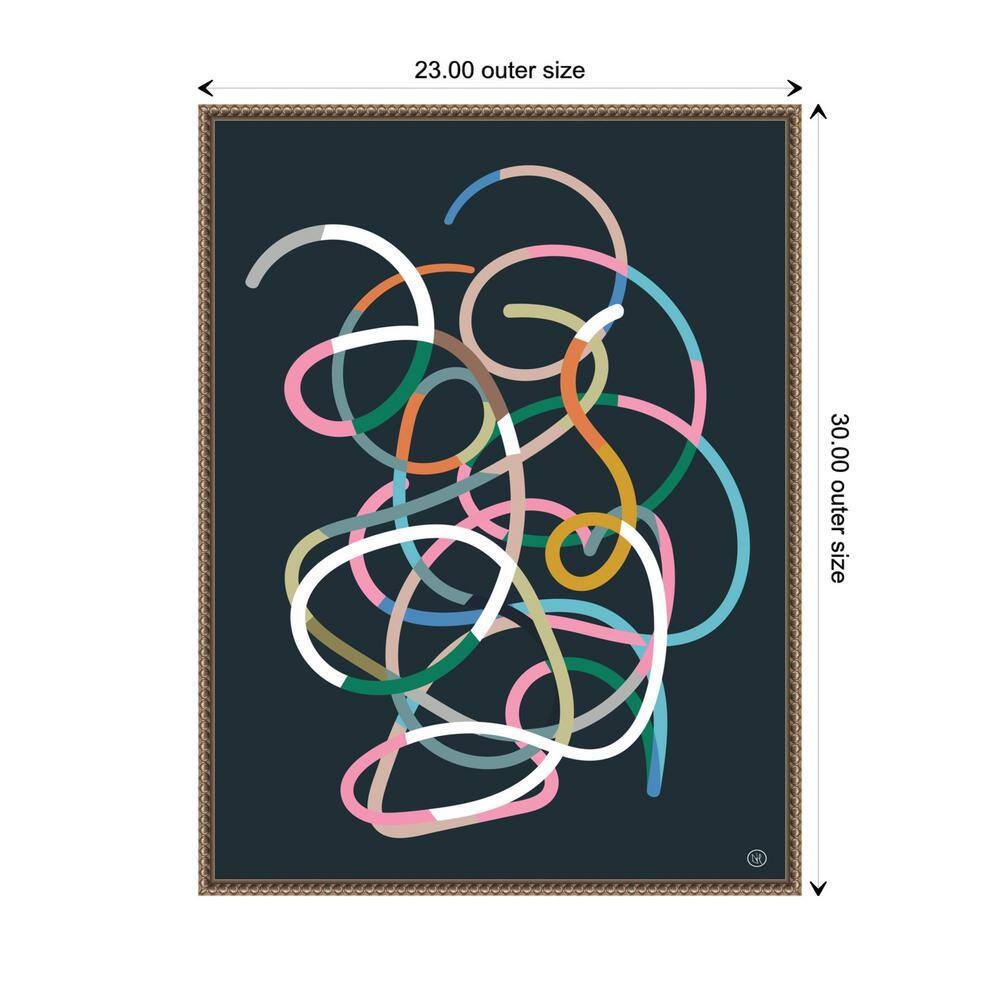 Dan Hobday Abstract Multicolor Beaded Framed Canvas Wall Art
