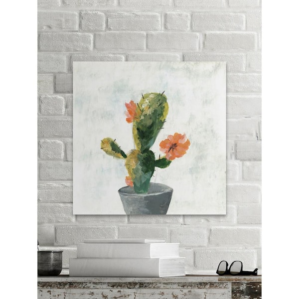 Unbranded 32 in. H x 32 in. W "Cactus with Pot" by Marmont Hill Printed Canvas Wall Art