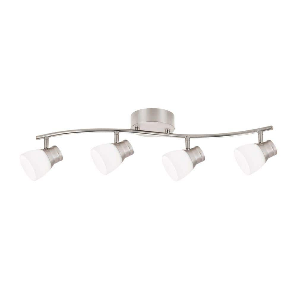 人気沸騰】 Hampton Bay 4-Light Brushed Nickel Dimmable LED Fixed