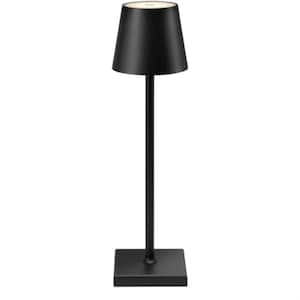 Dimmable 15.35 in. Table Lamp for Bedside Tables with USB LED-Light, Black