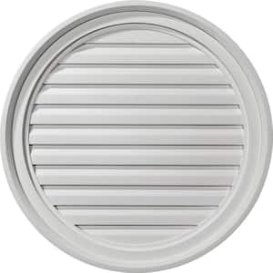 24 in. x 24 in. Round Primed Polyurethane Paintable Gable Louver Vent Non-Functional