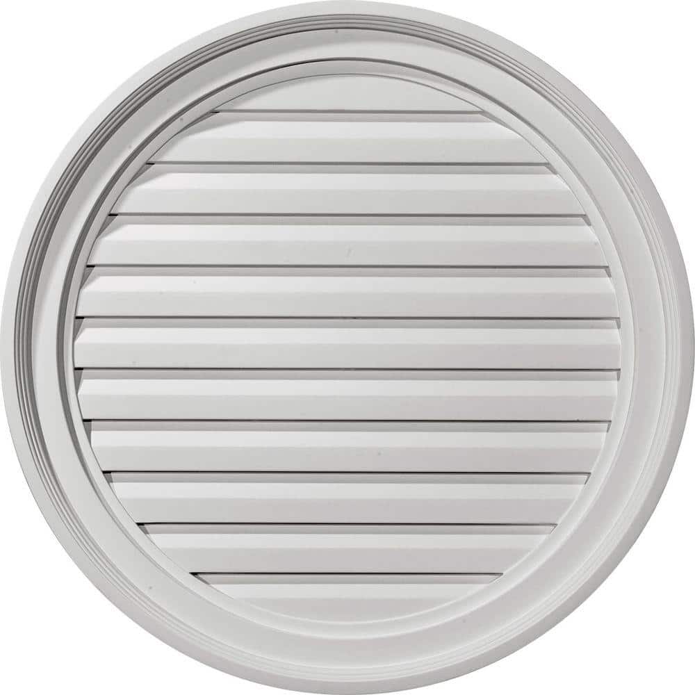 24 in. x 24 in. Round Primed Polyurethane Paintable Gable Louver Vent Functional price history on PriceWatchPro