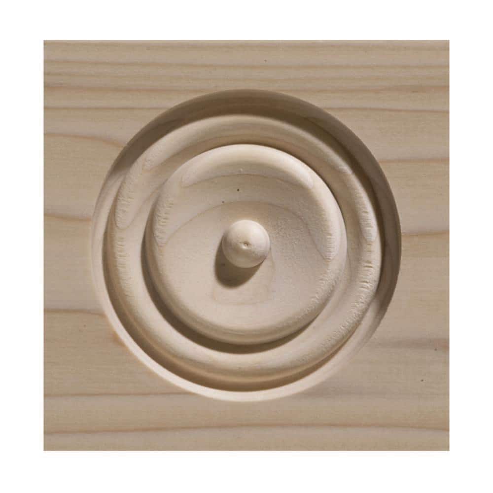 Unfinished White Hardwood Corner Block Moulding for Doors and Windows