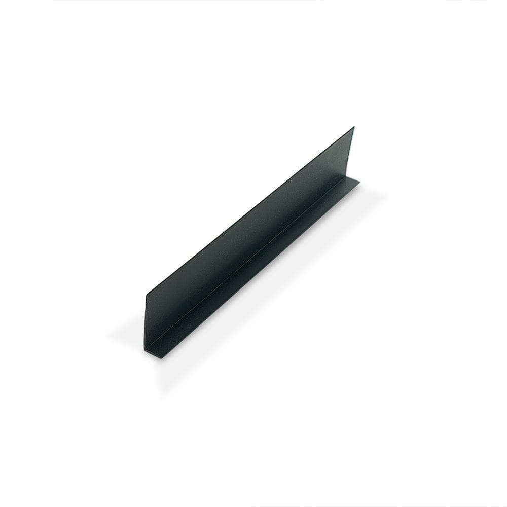 3/8 in. D x 1-1/4 in. W x 48 in. L Black Styrene Plastic 90° Uneven Leg An