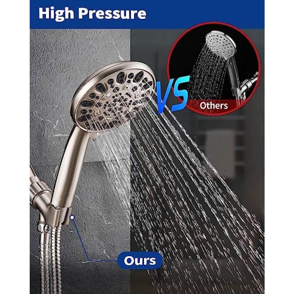 Brushed Nickel 7-Spray Handheld Shower Head with 59" Hose