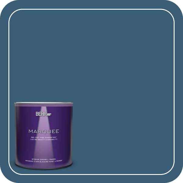 BEHR MARQUEE 1 qt. #S490-7 Superior Blue One-Coat Hide Eggshell Enamel Interior Paint & Primer