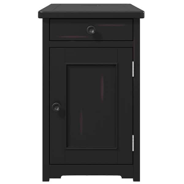 Utopia 4niture Ethan 16.90 in. Wooden Espresso End Table with USB Ports