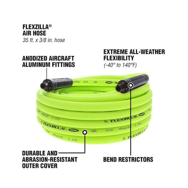 Flexzilla 3/8 in. x 35 ft. Air Hose with 1/4 in. MNPT Fittings