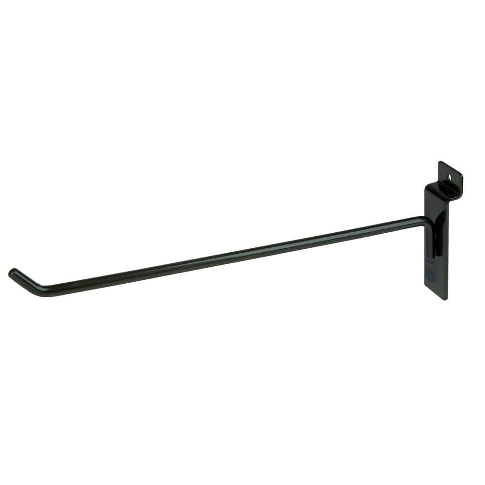 10 in. Black Deluxe Hook for Slatwall (Pack of 96)