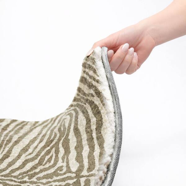 Dream Shag Premium Machine Washable Abstract ADS42 Taupe 3 ft. x 4 ft. Area Rug