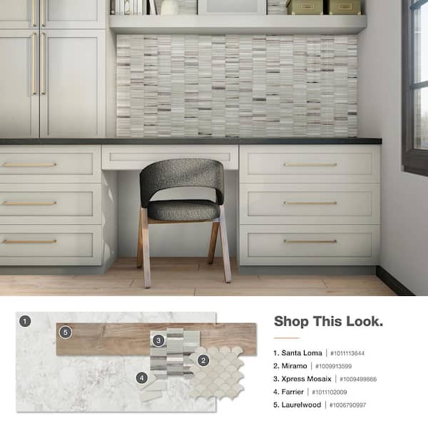 Daltile Miramo Pearl 13 in. x 13 in. Glazed Ceramic Fan Mosaic