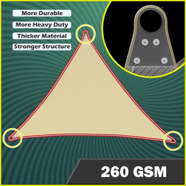 ROYAL SHADE 30 ft. x 30 ft. x 30 ft. Grey Triangle Super