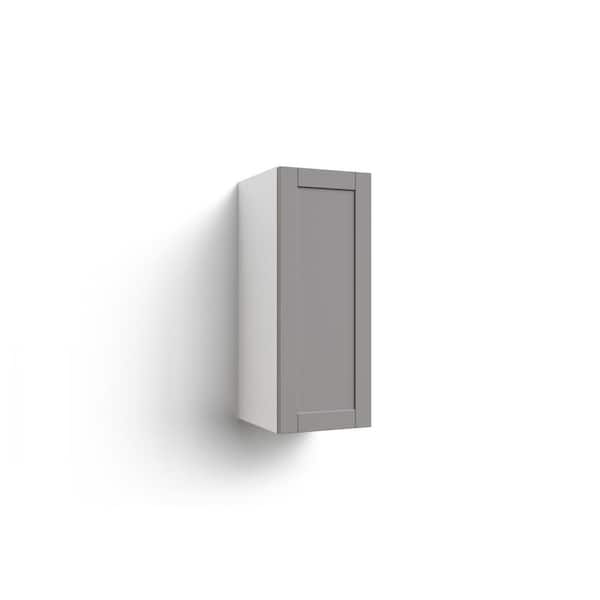 NewAge Products Home Kitchen Gray Shaker Single Door Wall Cabinet Right Handed (12 in. W x 13.8 in. D x 30.6 in. H)