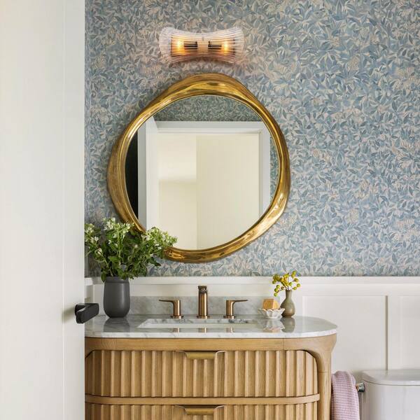 ZYZWMB 15.35 in. Luxury 2-Light Brass Vintage Vanity Light with