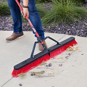 Quickie Job Site 24 in. Multi-Surface Indoor/Outdoor Push Broom 857JSHDSU -  The Home Depot