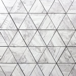 Birch Wood Gray Triangle 4 in. x 4.5 in. Matte Glass Decorative Wall Tile (1 Sq. ft.)