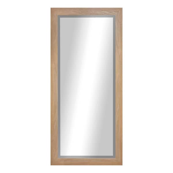 Rayne Mirrors Large Beveled (65.5 in. W x 32 in. H) Blonde Maple Rectangle Mirror