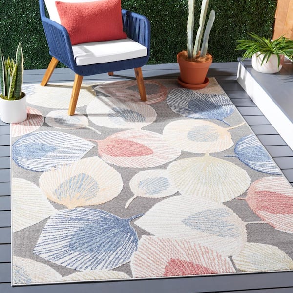 Sarasota Beige/Gray 4 ft. x 6 ft. Floral Area Rug