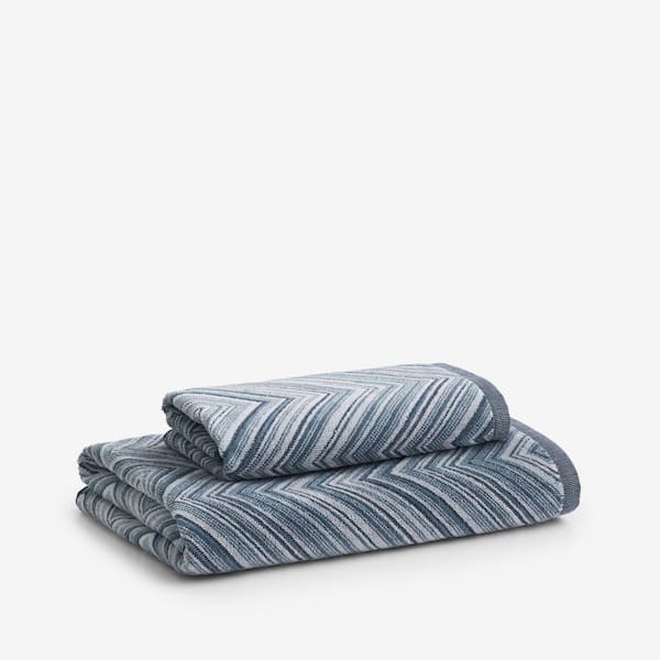 Legends Hotel Chevron Navy Multi Cotton Single Bath Towel
