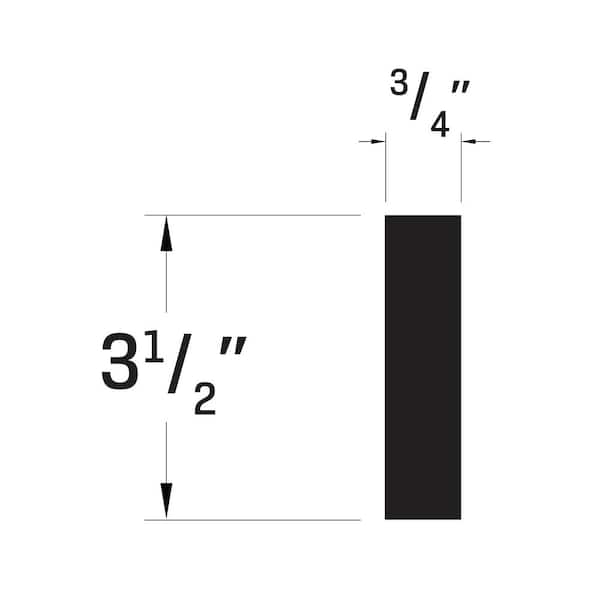 Royal Mouldings - 7318 3/4 in. x 3 1/2 in. x 96 in. Primed PVC Flat Utility Moulding, S4S (1-Piece − 8 Total Linear Feet)