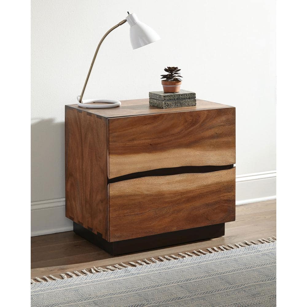 Smokey Walnut and Coffee Bean 2-Drawer Nightstand