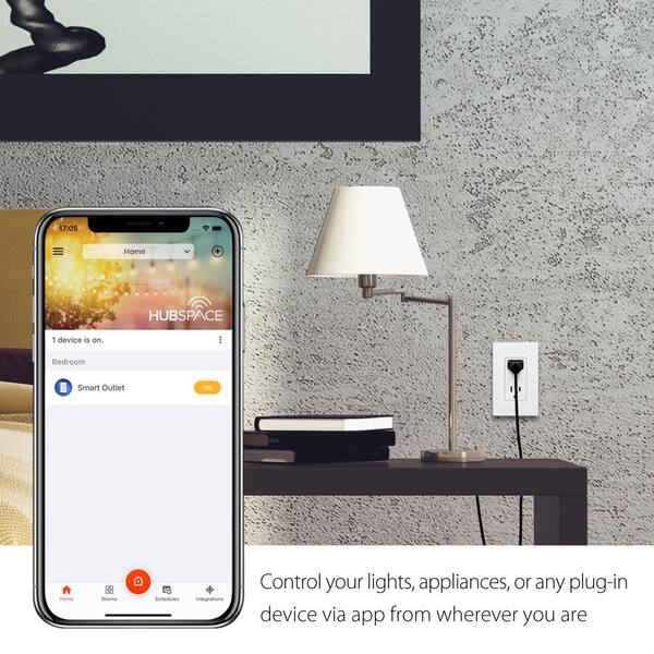 Commercial Electric 15 Amp 1 Volt Smart Hubspace Tamper Resistant Duplex Outlet White Hpka315cwb