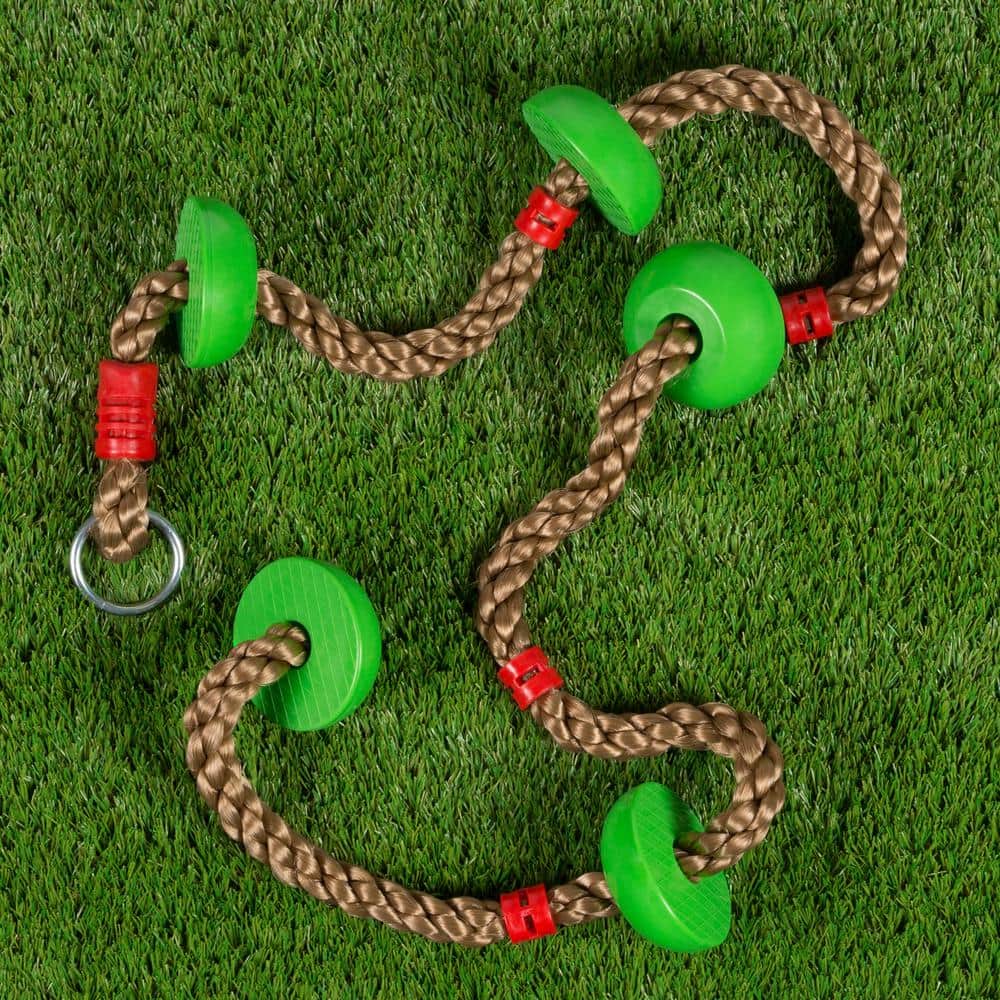 Outdoor Tree Climbing Rope with Green Knots for Kids