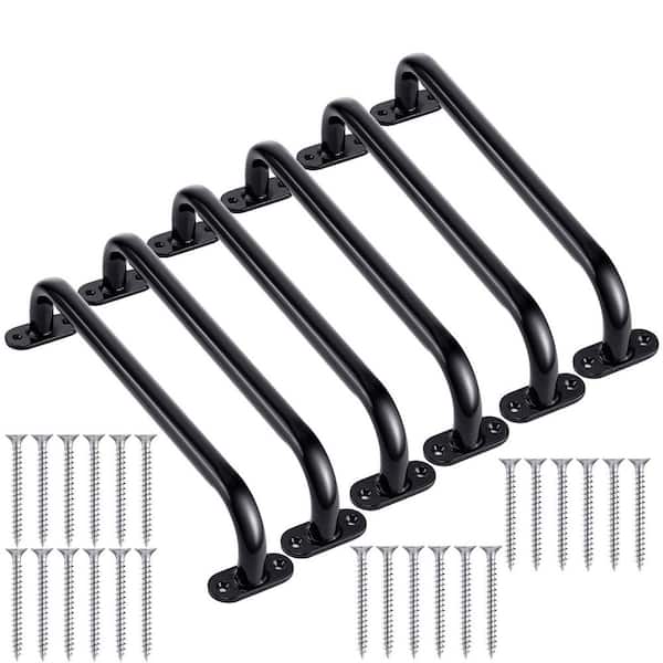 6-Pack Black Metal Swing Set Safety Handles - 17 Inch Outdoor Playground Accessories for Climbing Frame and Play House