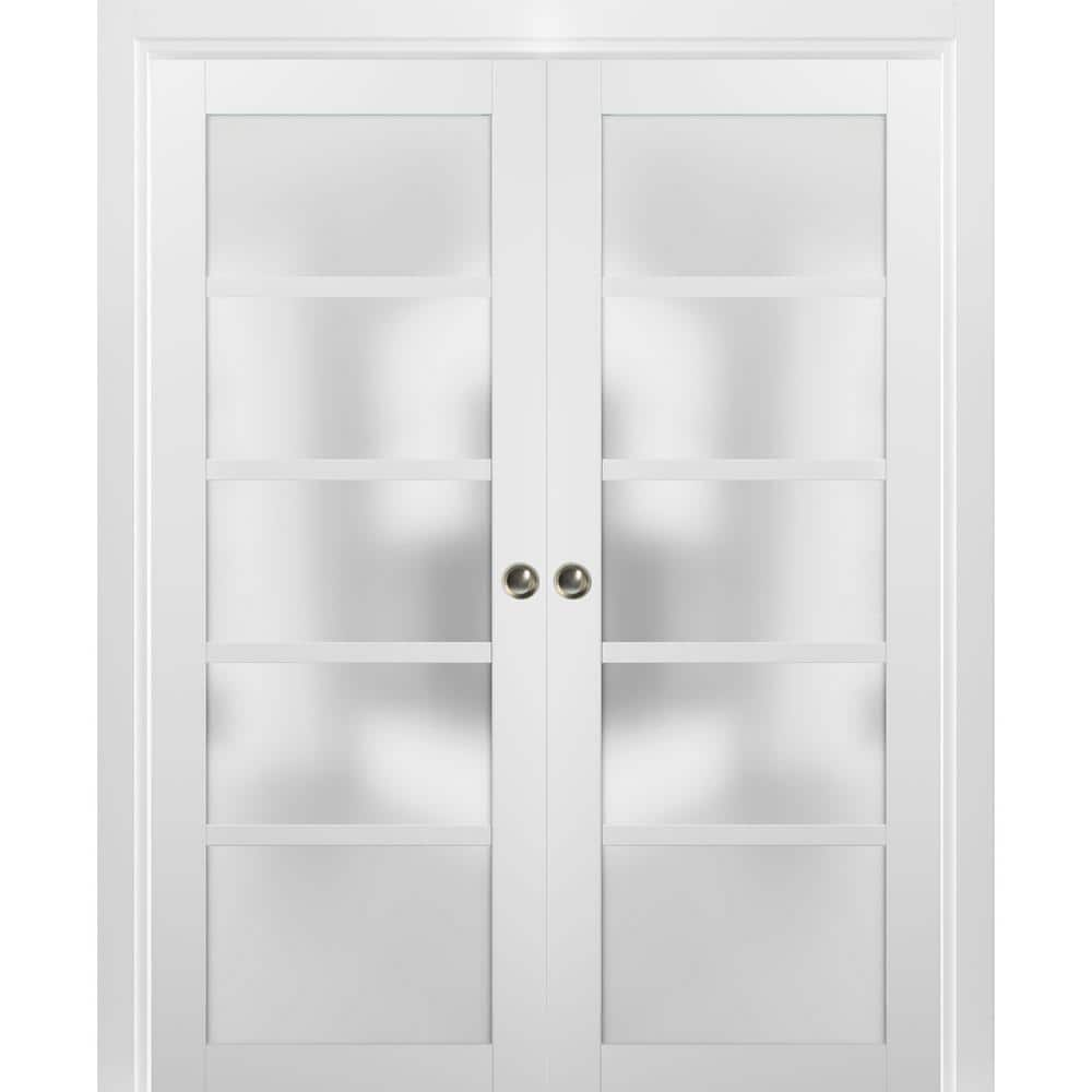 Sartodoors 64 in. x 96 in. Single Panel White Finished Solid MDF ...