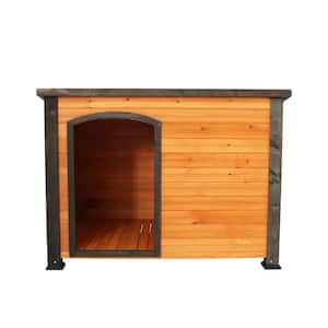 Ami 44.48 in. W x 31.88 in. D x 32.28 in. H Dog House Wooden Dog Kennel With Raised Feet WeatherProof For Large Dog