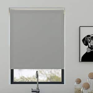 Morris Cordless Gray Light Filtering Daybreak Fabric Roller Shade 45 in. W x 72 in. L