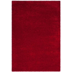 Santa Monica Shag Red 5 ft. x 8 ft. Solid Area Rug