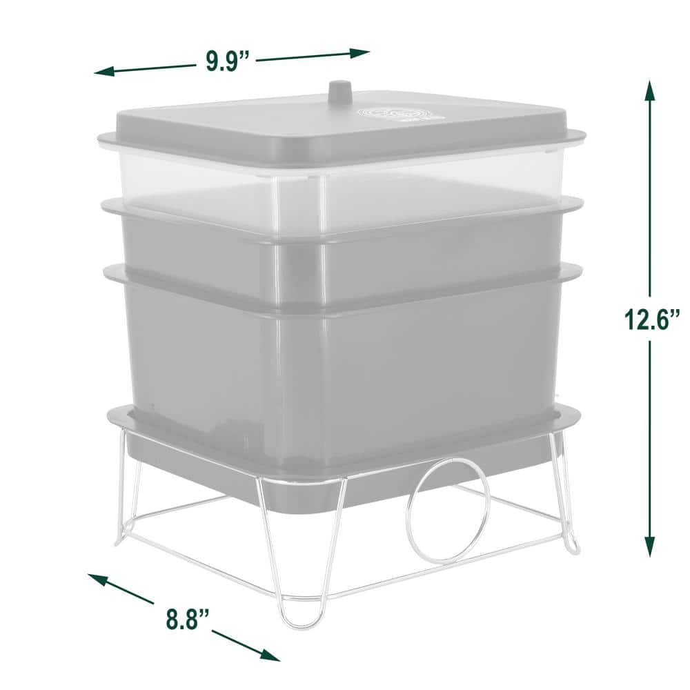 Tan 4-Tray Plastic Worm Composting Bin with Spigot