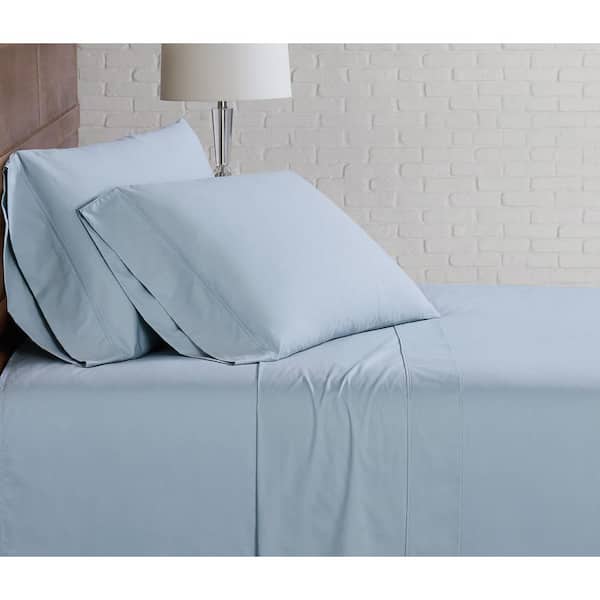 Brooklyn Loom Classic Cotton Light Blue, Blue Bed Sheets Queen Size Cotton
