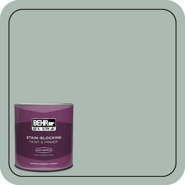 BEHR ULTRA 1 qt. #BXC-85 Quiet Teal Extra Durable Eggshell Enamel Interior Paint & Primer