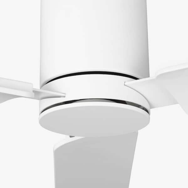Generation Lighting - Fan Cleancut Smart 62 in. Matte White Downrod Mount Standard Ceiling Fan with Integrated LED and Remote