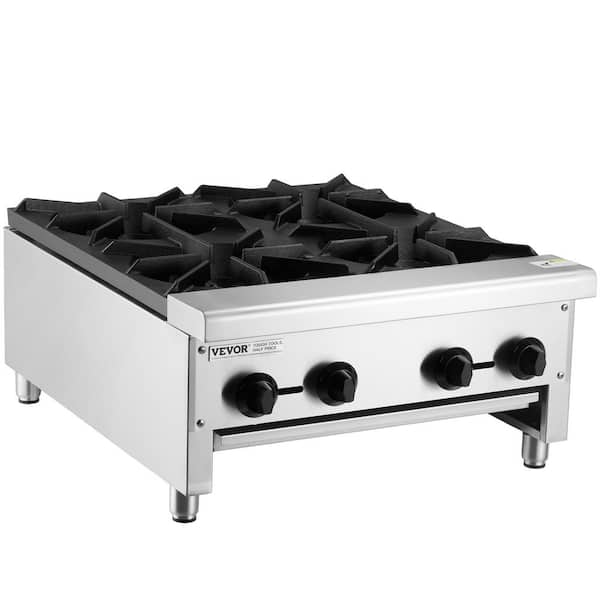 Commercial Gas Stove 30 in. 4 Freestanding Commercial Double Oven Gas Range with Steam Oven in Silver Propane