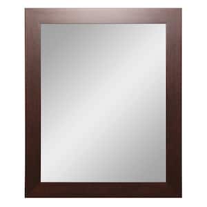 Medium Rectangle Brown Modern Mirror (36 in. H x 32 in. W)