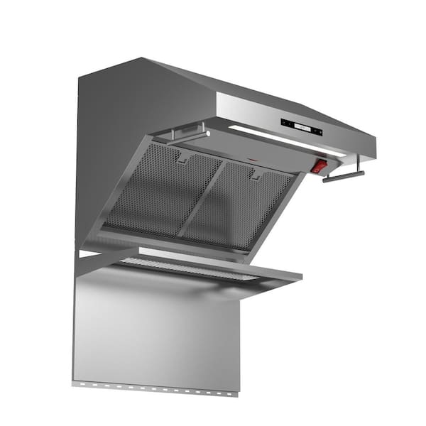 Savona 30 in. Wall Mount Range Hood with Red Light Warmer/Shelf/Back Splash Hybrid Filters in Stainless Steel