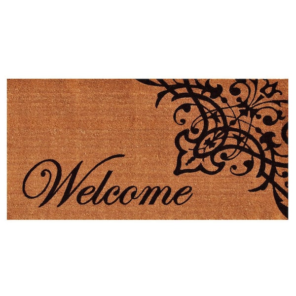 Scroll Welcome 36 in. x 72 in. Door Mat