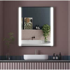 32 in. x 36 in. Rectangular Aluminum Framed Wall Super Bright LED Lighted Anti-Fog Bathroom Vanity Mirror in Black