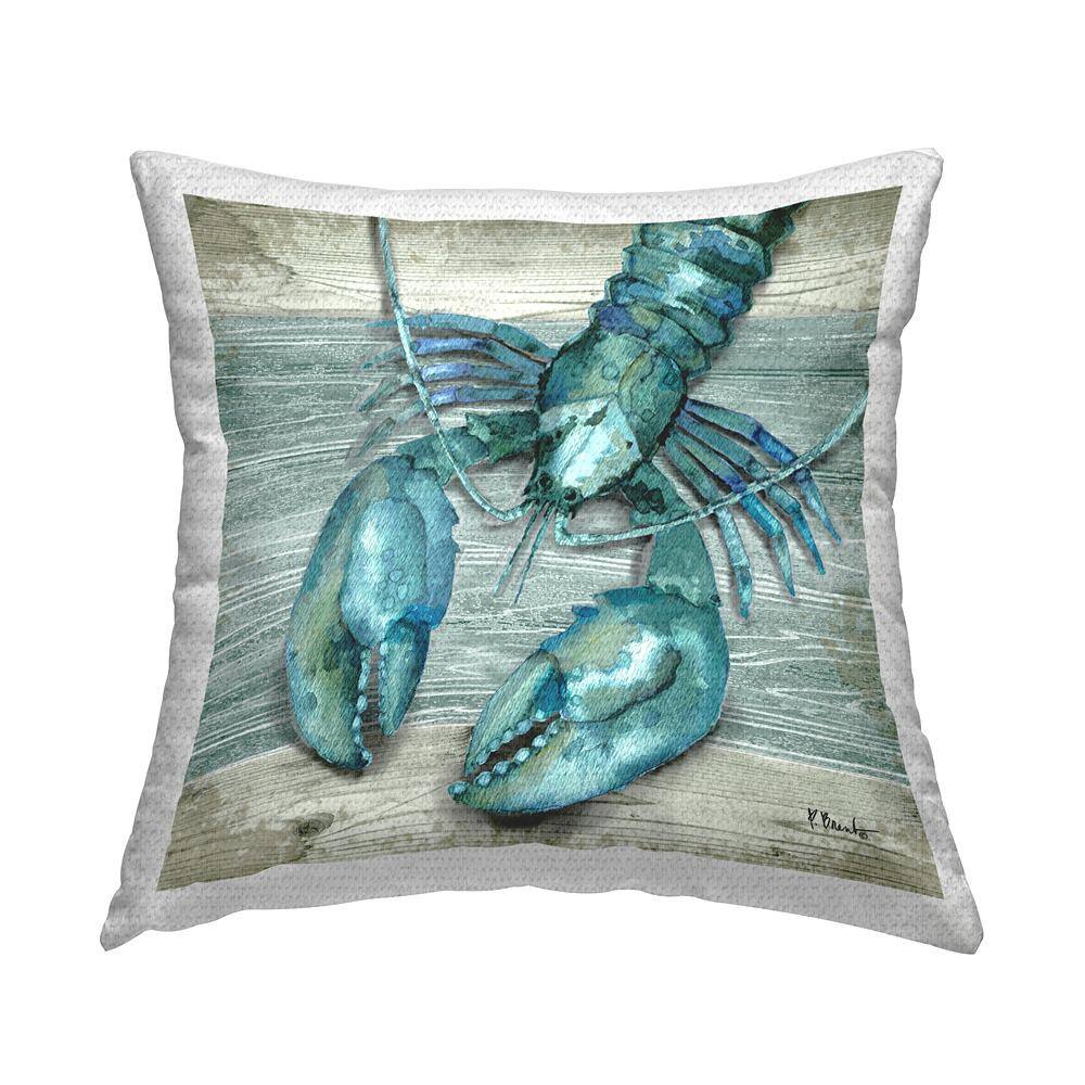Blue Lobster Marine Life Crawdad Blue Square Outdoor Throw Pillow price history on PriceWatchPro