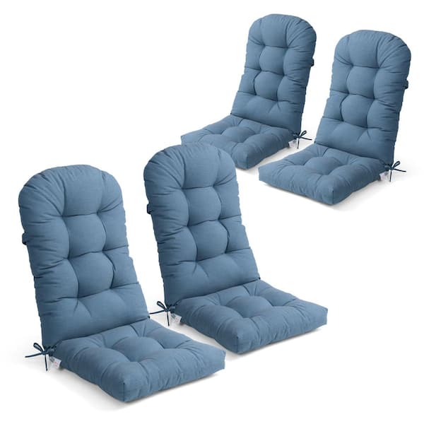 19.7 in. x 49.6 in. Sunbrella 4-Piece Outdoor Adirondack Chair Cushion High Back in Spectrum Denim Blue