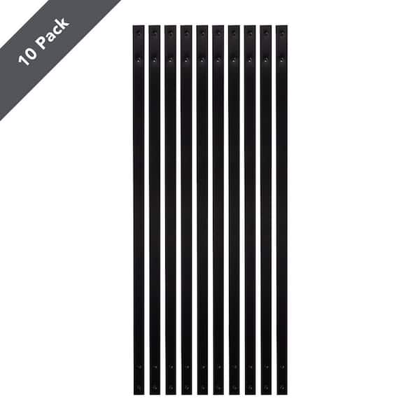 Deckorators 32-1/4 in. x 1 in. Satin Black Aluminum Rectangular Traditional Baluster (10-Pack)