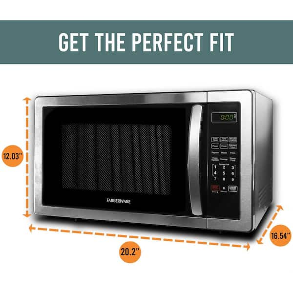 Farberware 1.1 Cu. Ft. 1000-Watt Microwave Oven, Stainless Steel