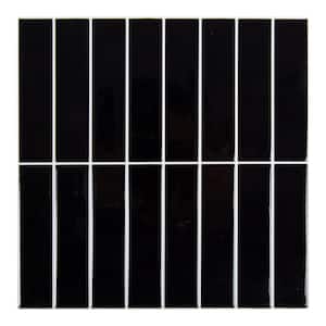 6-Pieces 10 in. x 10 in. Black Truu Design Self-Adhesive Peel and Stick Accent Wall Tiles