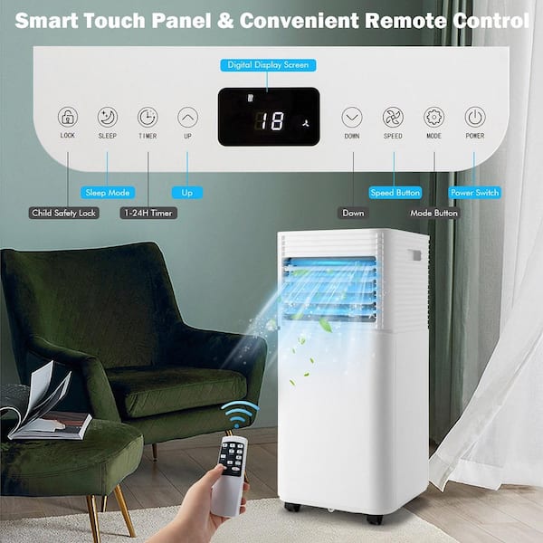 5,300 (DOE) BTU Portable Air Conditioner Cools 350 Sq. Ft. in White