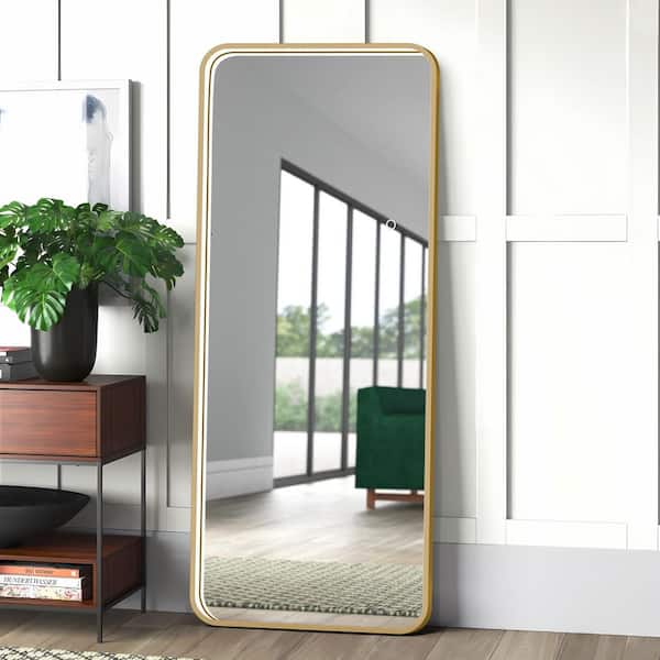Gold 19.7 in. W x 64.2 in. H Rectangular Metal Full Length Mirror