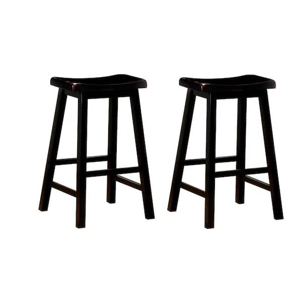 Coaster Wooden 29 in. Bar Stools Black (Set of 2)