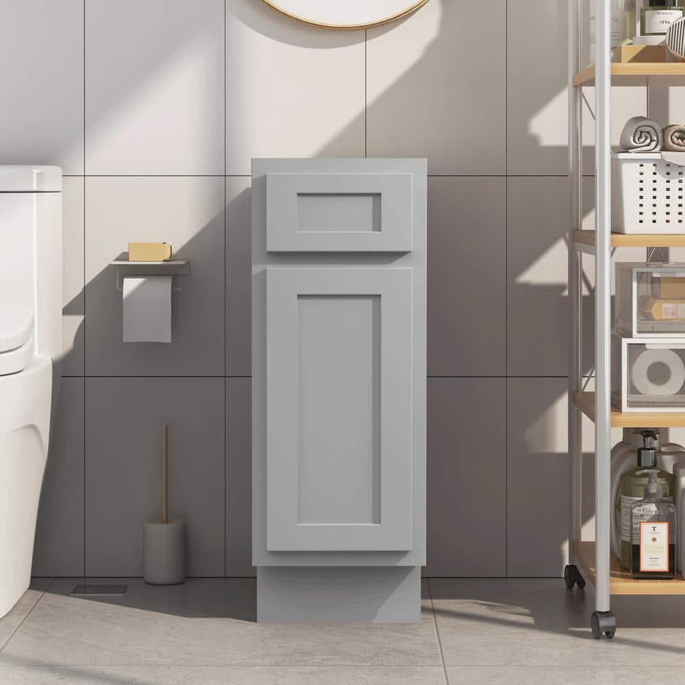 12 in. W x 21 in. D x 32.5 in. H 1-Drawer Bath Vanity Cabinet Only in Gray (Unassembled) price history on PriceWatchPro